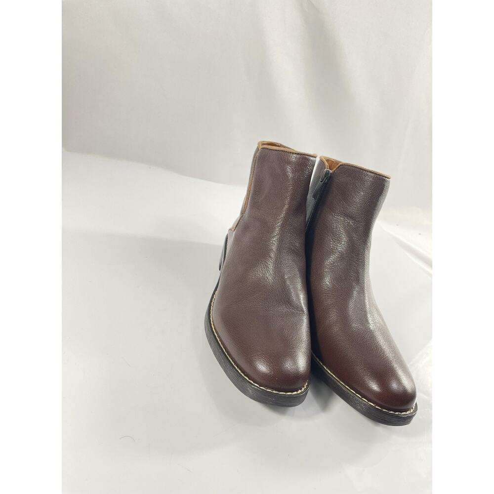Franco Sarto Boots Women's Size 7M Brown L-Marcus Leather Ankle Booties Zip - Picture 6 of 13